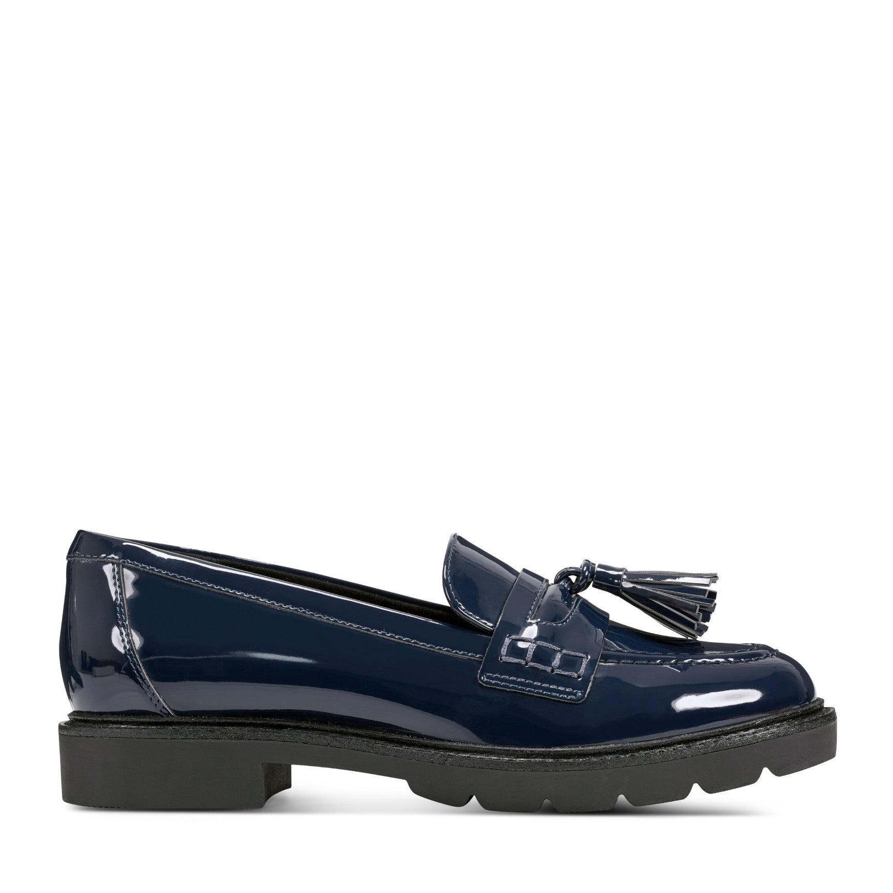 Rockport Women's Kiara (Dark Patent) Flat Shoes - Blue - Loafers