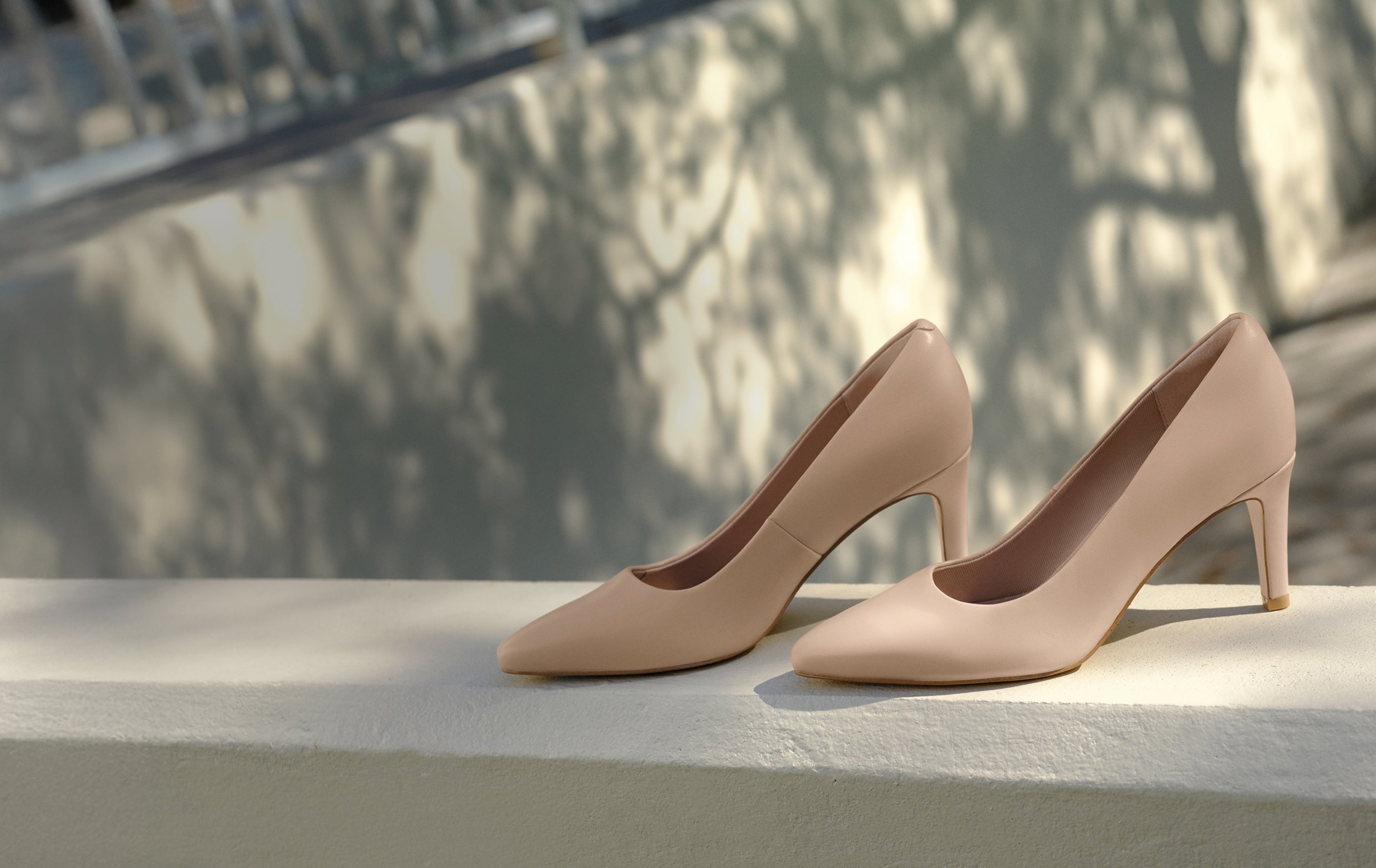 Editorial banner featuring Total Motion Juliet Dress Pumps