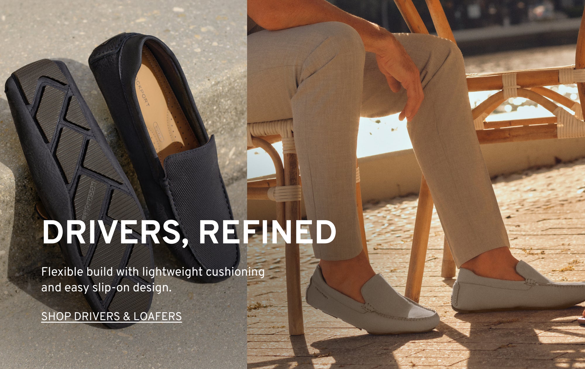 Editorial banner featuring Men's Rodger Loafers