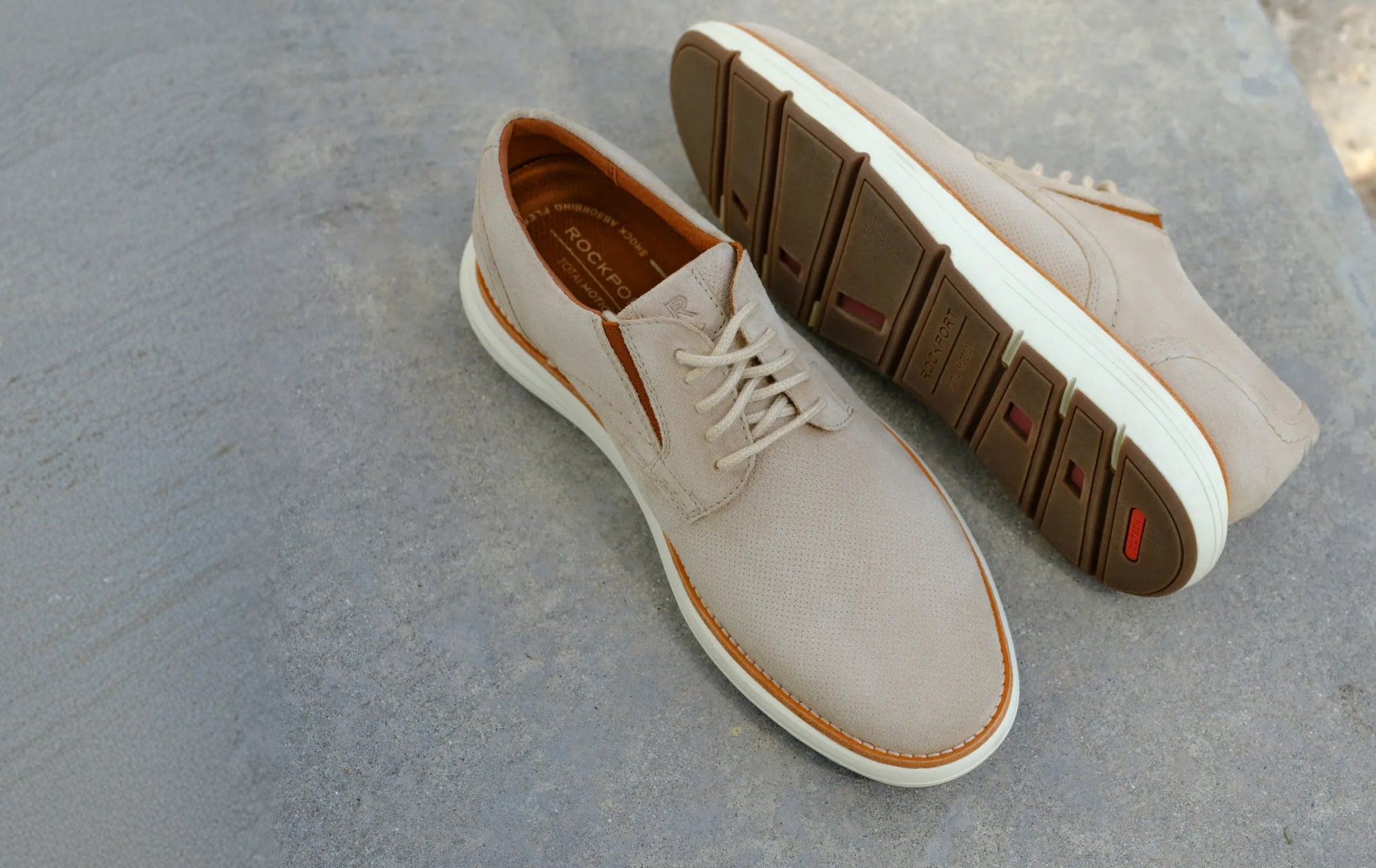 Editorial banner featuring Men's Total Motion Cadman Casual Lace-up Oxford Sneakers