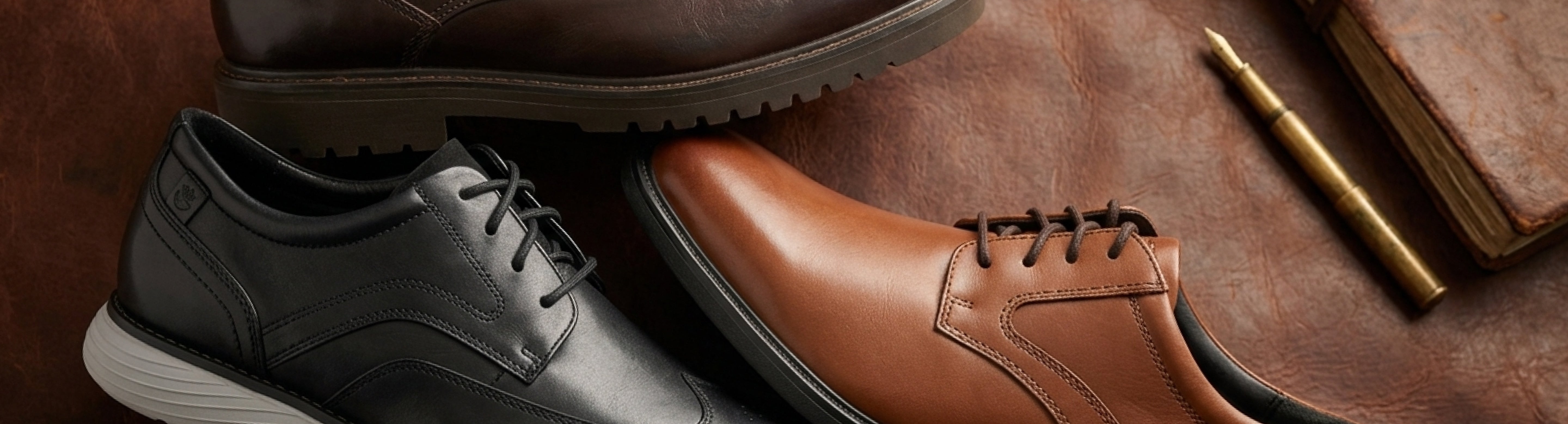 Editorial banner featuring men's heritage styles