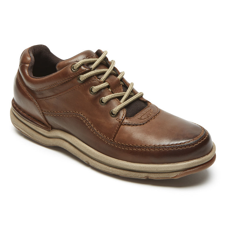 Rockport Rock Walking Shoes Men's World Tour Classic Lace Up BROWN