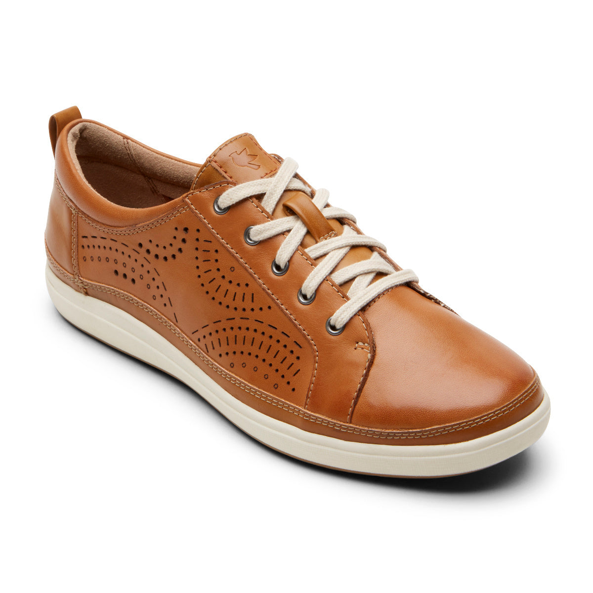 Brown Leather Lace-Up Sneakers|228782002
