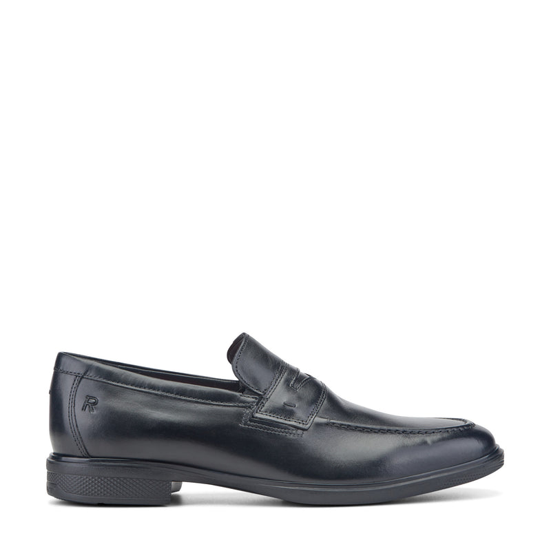 Men's Keenan Penny Loafers - Black Leather | Rockport Men's Keenan Penny Loafers - Black Leather | Rockport