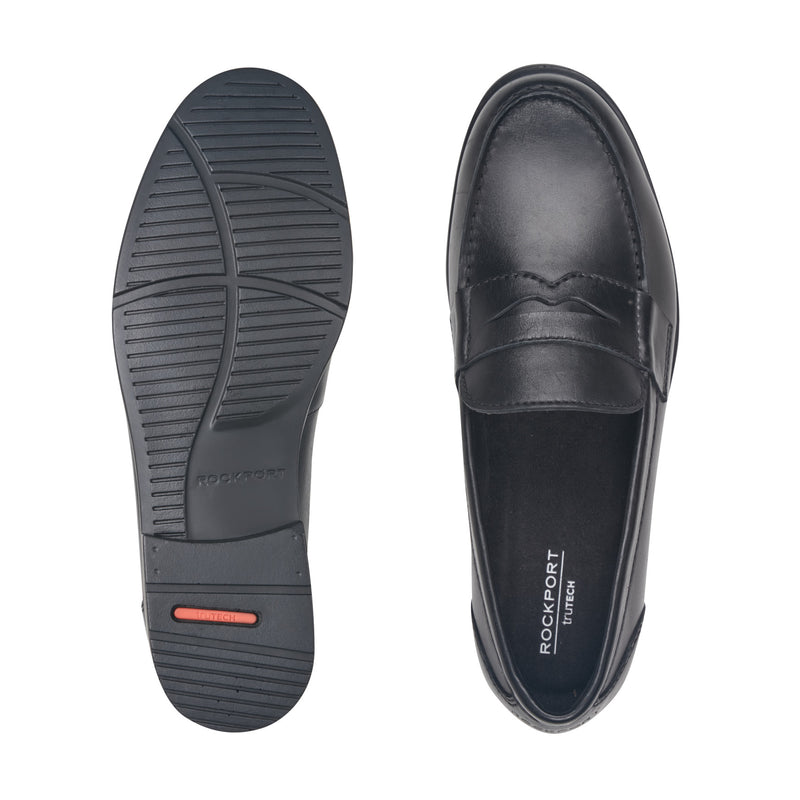 Men's Classic Penny Loafers - Black Leather | Rockport Men's Classic Penny Loafers - Black Leather | Rockport