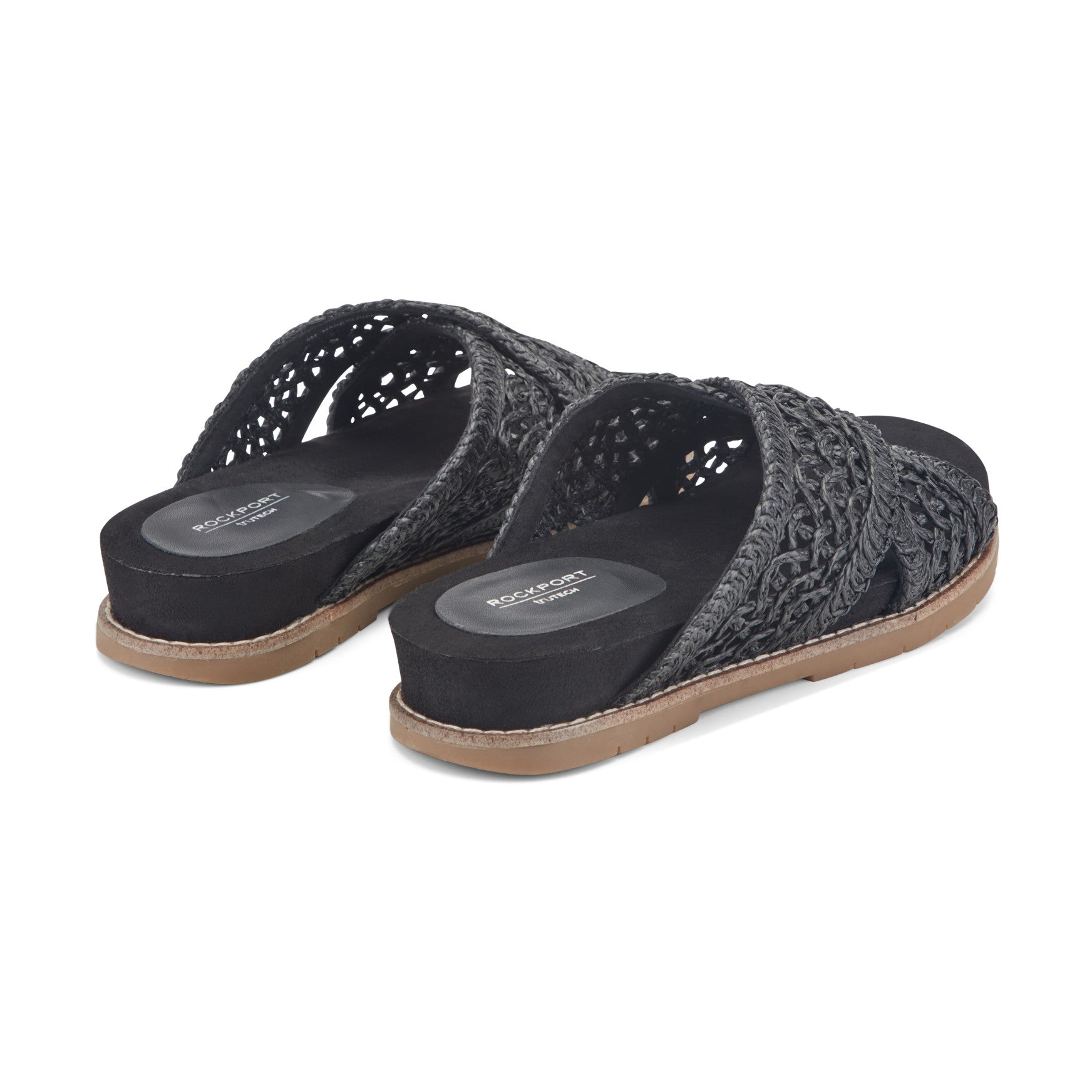 Women's Zora Open Toe Slip-on Flat Casual Sandals - Black | Rockport