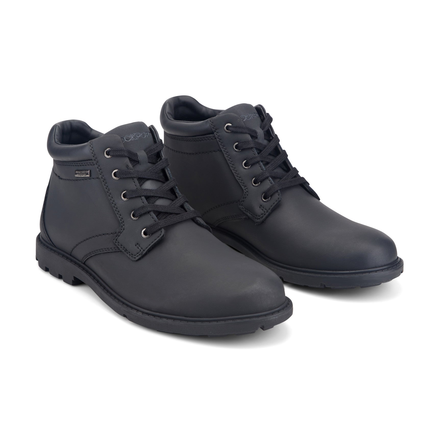 Men's Storm Surge Plain Toe Boot - Black Leather | Rockport