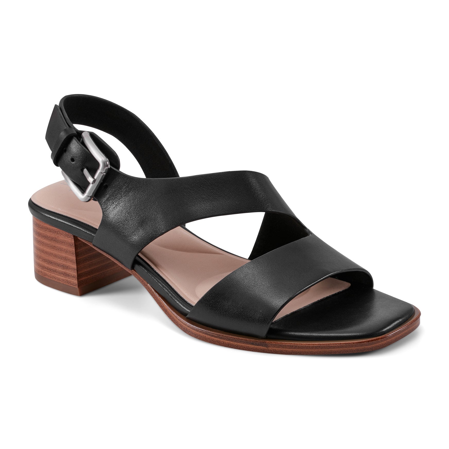 Women's Hennly Block Heel Square Toe Dress Sandals - Black