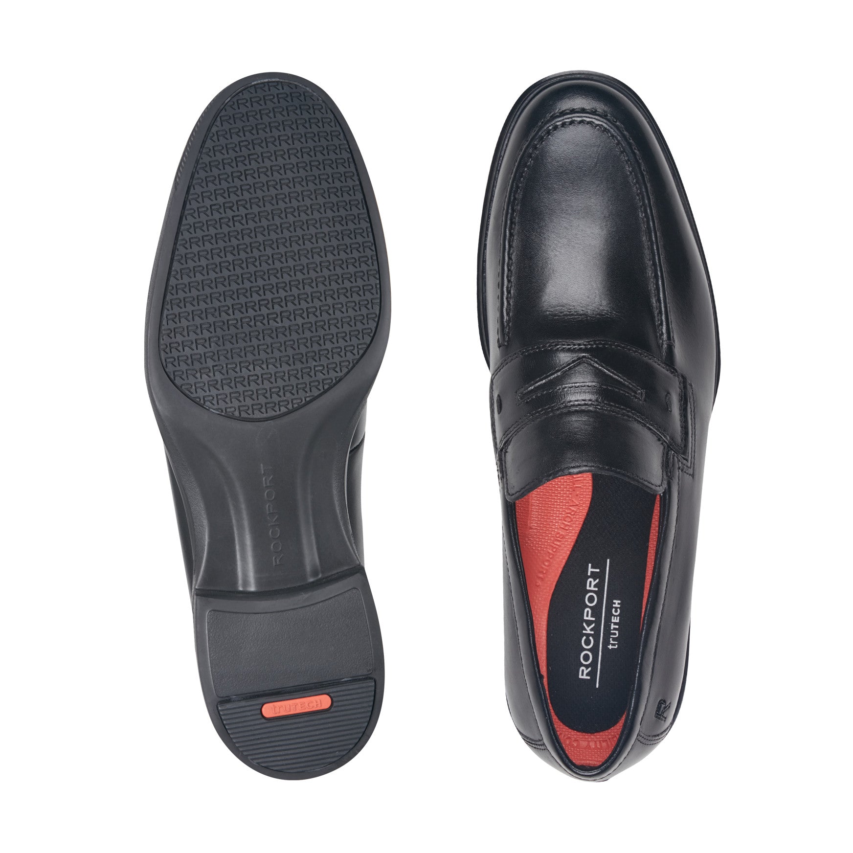 Men's Keenan Penny Loafers - Black Leather | Rockport