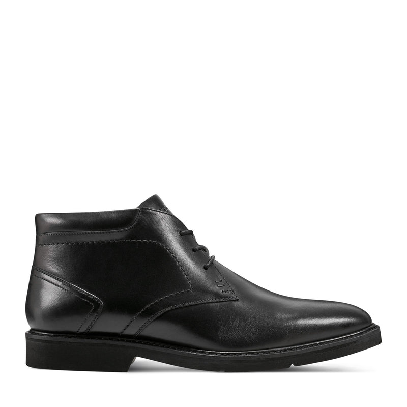 Men's Flynn Lace-up Almond Toe Casual Boots - Black Leather | Rockport Men's Flynn Lace-up Almond Toe Casual Boots - Black Leather | Rockport