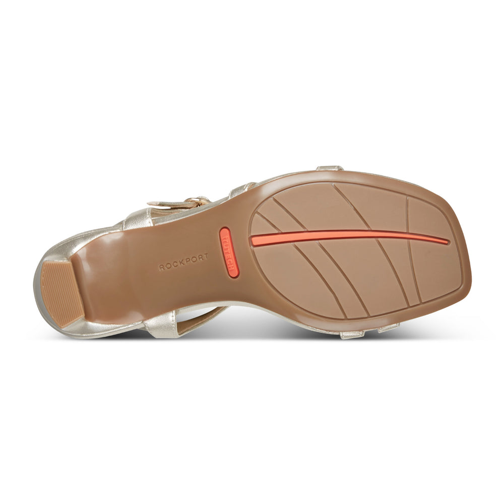 Women's Total Motion Teddy Sandals - Gold Leather | Rockport