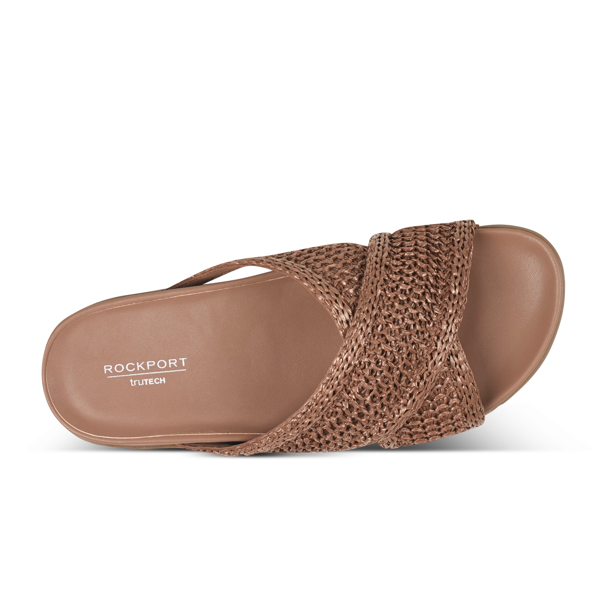 Women's Leia Casual Slip-On Flat Sandals - Medium Brown | Rockport Women's Leia Casual Slip-On Flat Sandals - Medium Brown | Rockport