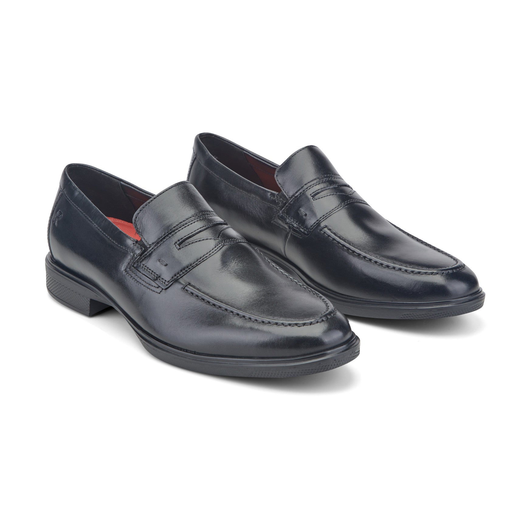 靴 Shirred Gloss Leather Penny Loafers Men's Keenan Penny Loafers - Black Leather | Rockport