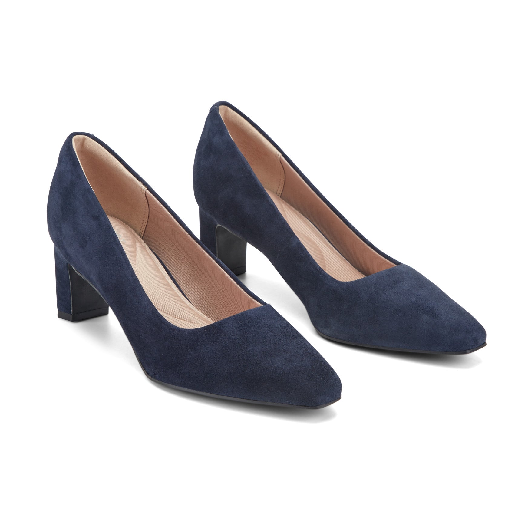 Women's Total Motion Merida Classic Dress Pumps - Dark Blue Suede | Rockport Women's Total Motion Merida Classic Dress Pumps - Dark Blue Suede | Rockport