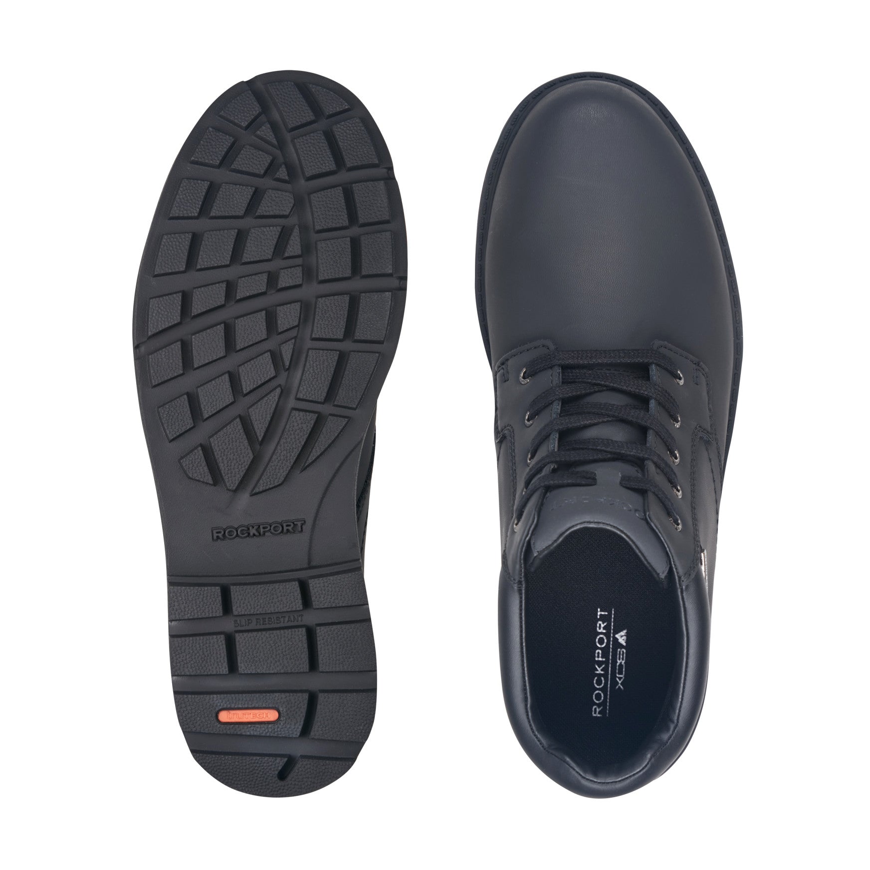 Men's Storm Surge Plain Toe Boot - Black Leather | Rockport
