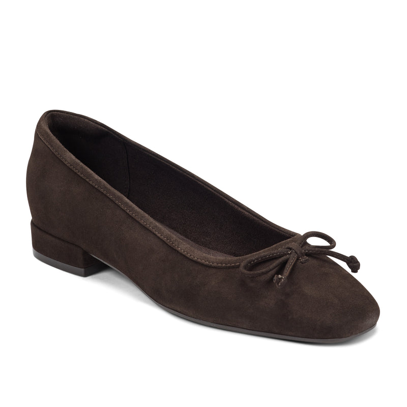 Women's Sadie Square Toe Slip-on Ballet Dress Flats - Dark Brown