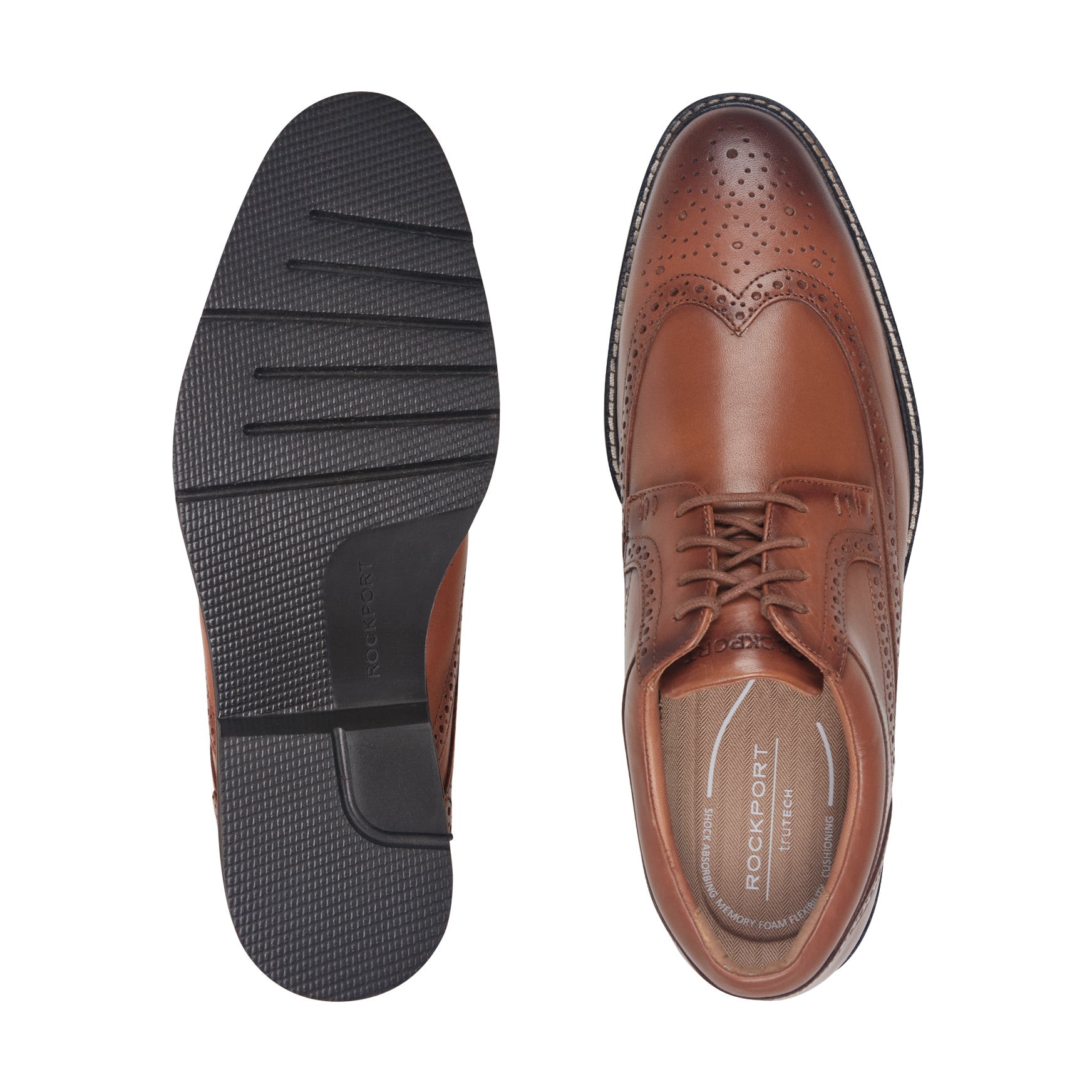 Men's Fallo Dress Lace-up Almond Toe Oxfords - Medium Natural Leather | Rockport Men's Fallo Dress Lace-up Almond Toe Oxfords - Medium Natural Leather | Rockport