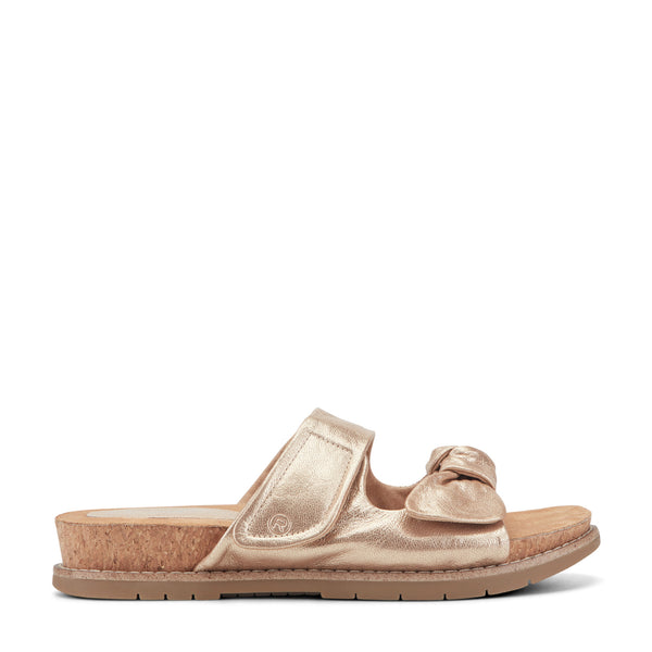 Women's Zova Slip-on Open Toe Flat Casual Sandals - Gold | Rockport