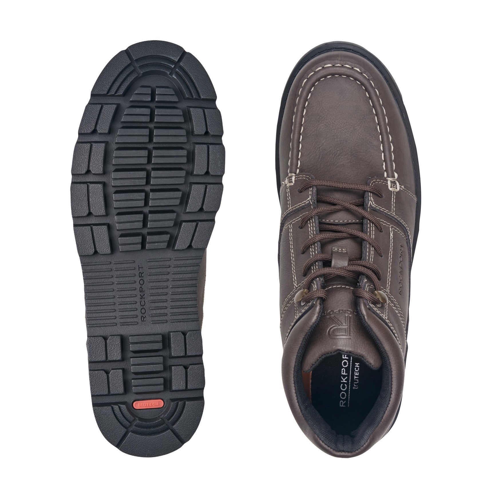 Men's Umber Waterproof Casual Moc Toe Trail Boots - Dark Brown