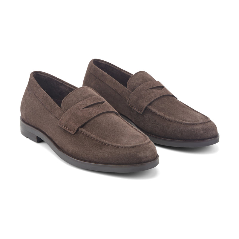 Men's Sutton Penny Loafers - Dark Brown Suede | Rockport Men's Sutton Penny Loafers - Dark Brown Suede | Rockport