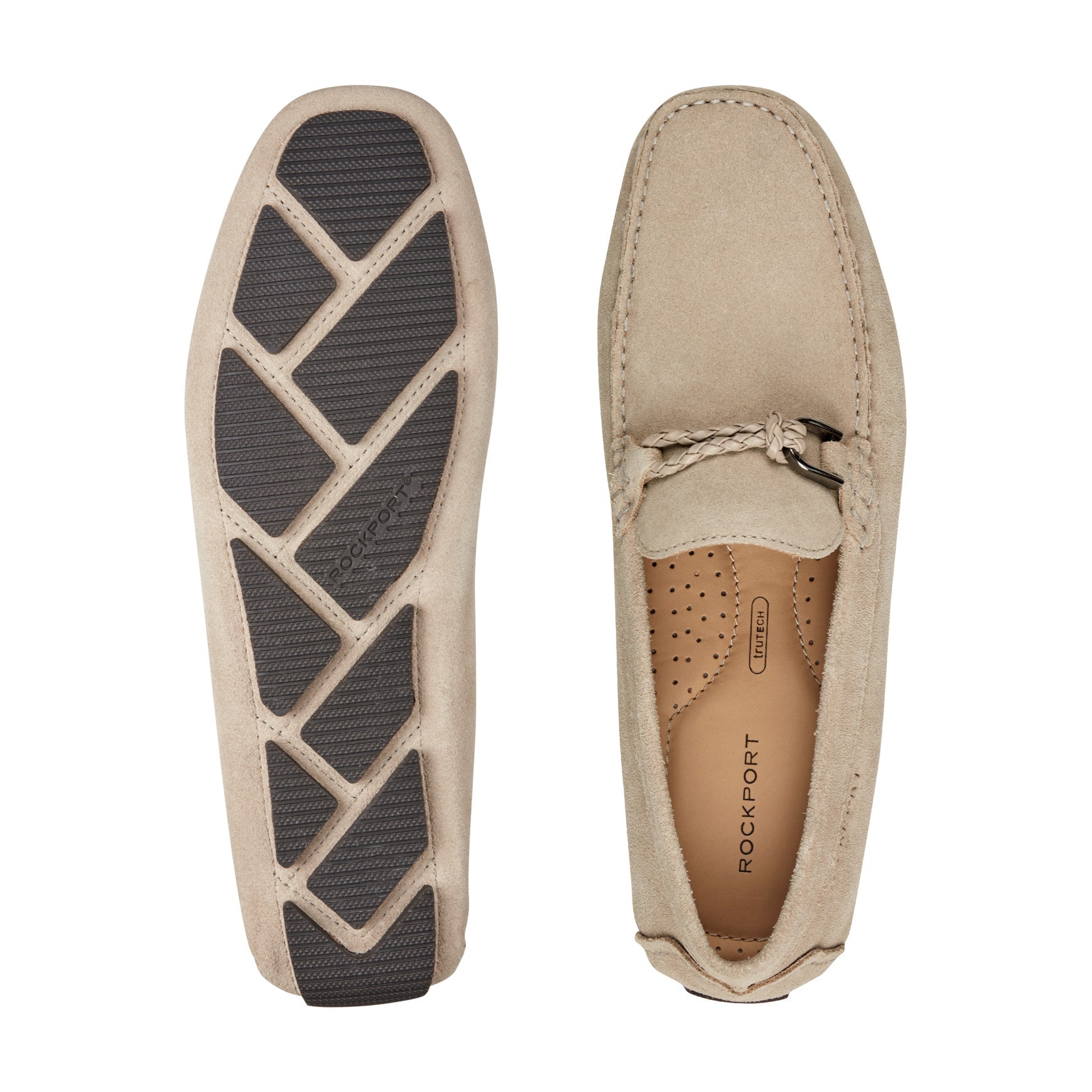 Rockport メンズ カジュアルシューズ ベージュ Men's Roland Loafers - Taupe Suede | Rockport