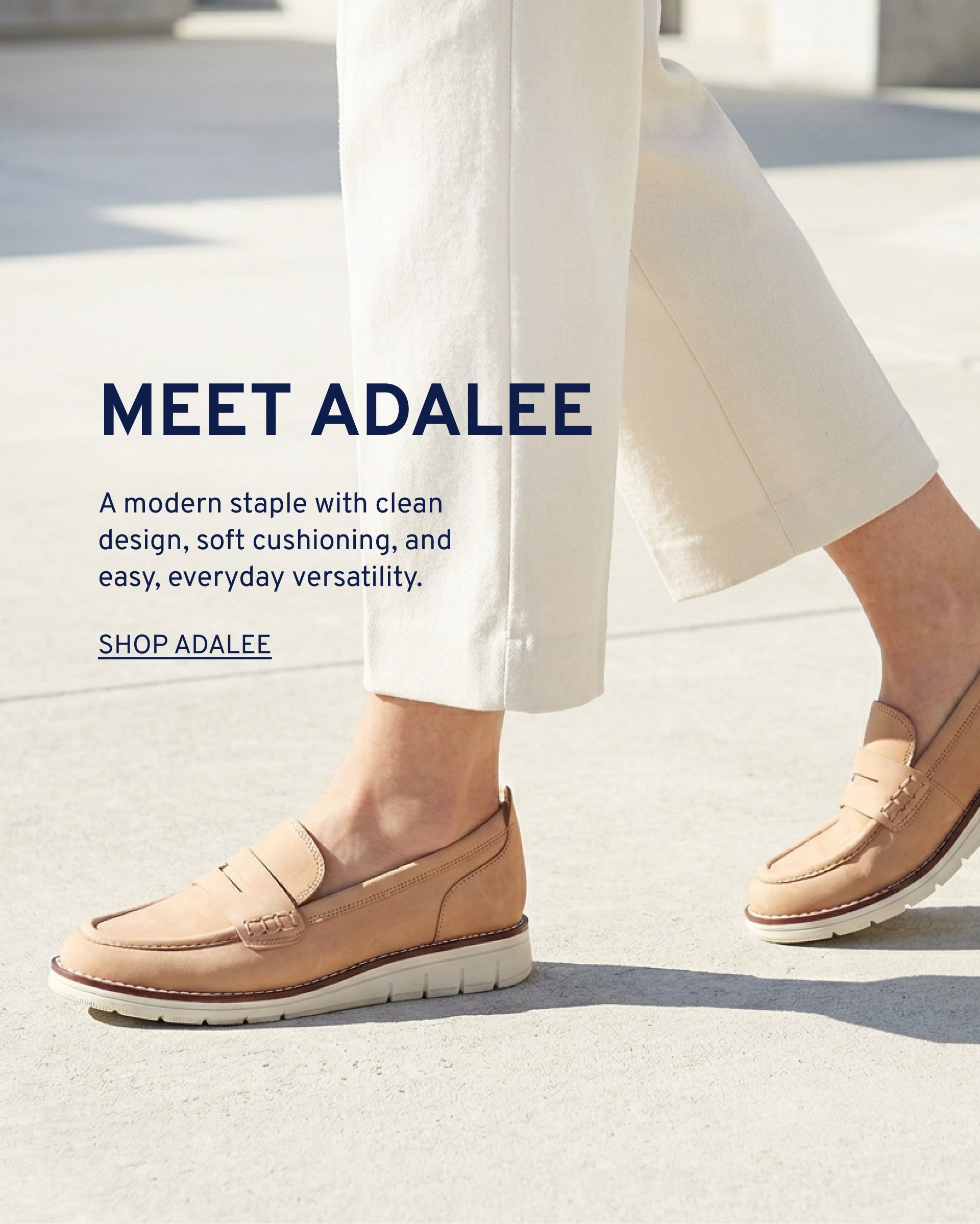 Editorial banner featuring Adalee Loafers