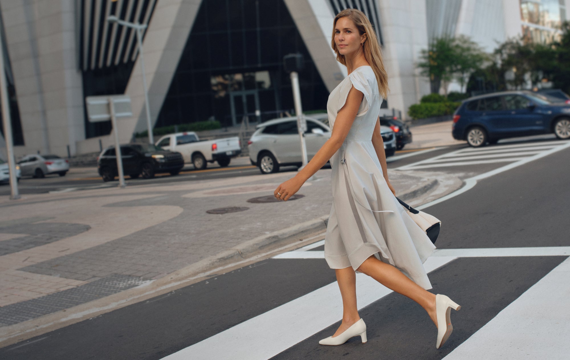 Editorial banner featuring women's office collection style