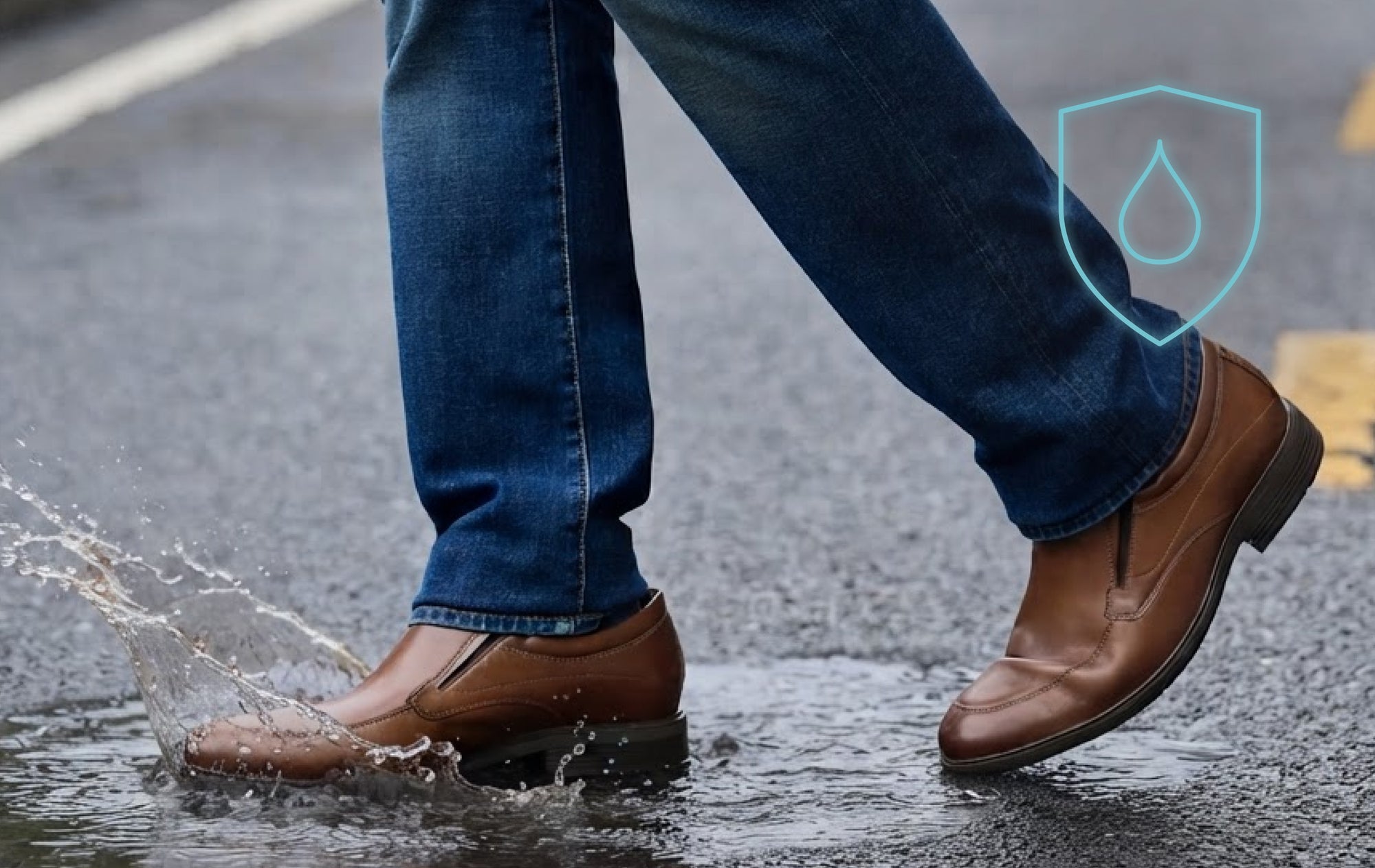 Editorial banner featuring Men's Odell Waterproof Loafers