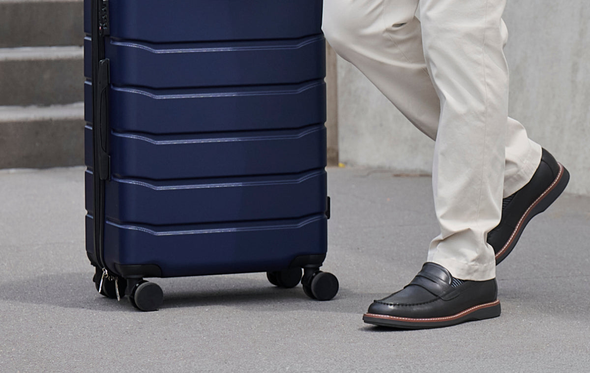 Editorial banner featuring Men's Ledger Penny Loafers