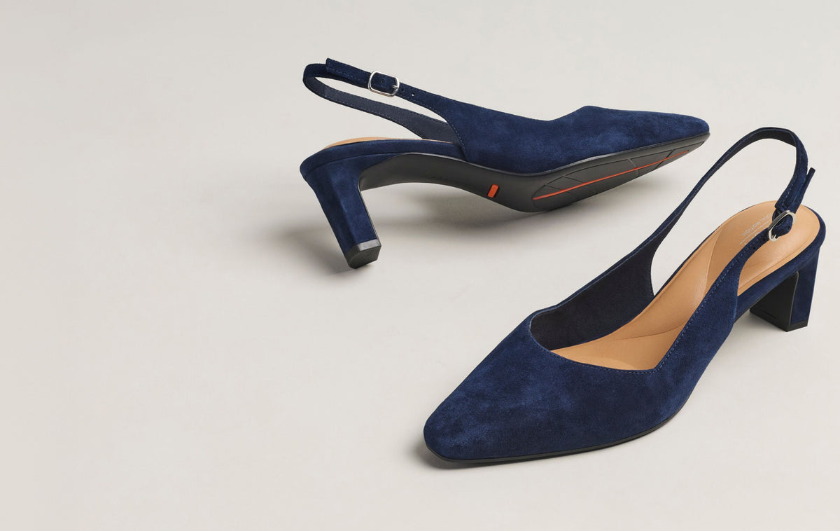 Editorial banner featuring Women's Total Motion Mayla Pumps