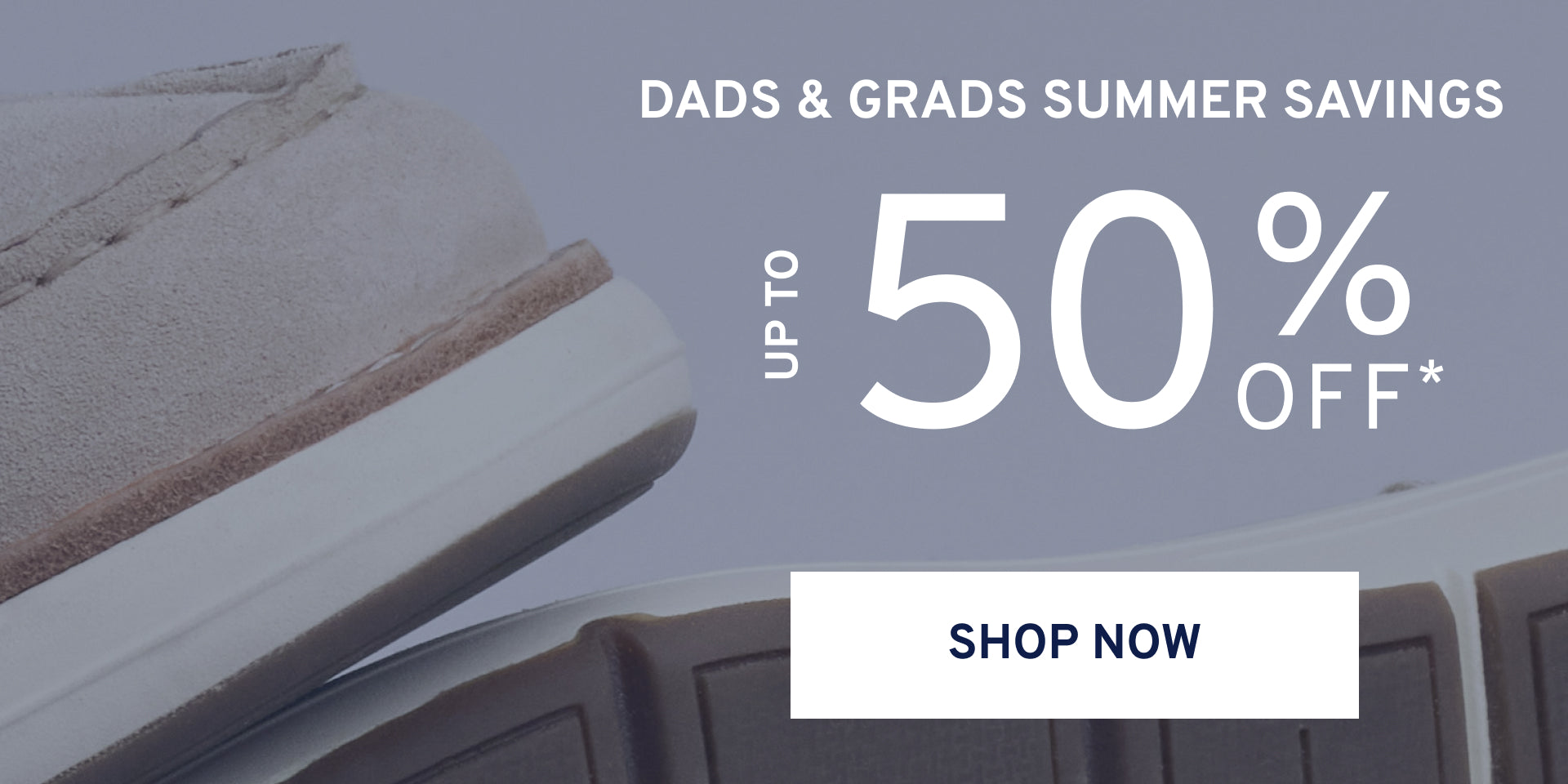 Promotional banner featuring up to 50% off