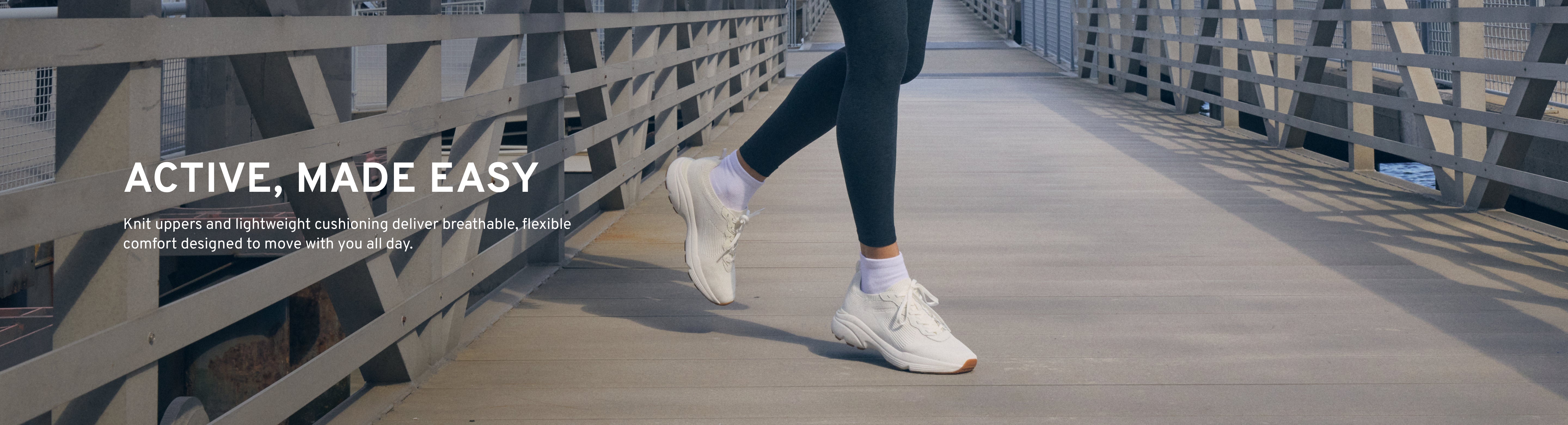 Editorial banner featuring women's active style