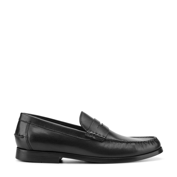 Men's Willcox Classic Penny Loafers - Black Leather | Rockport