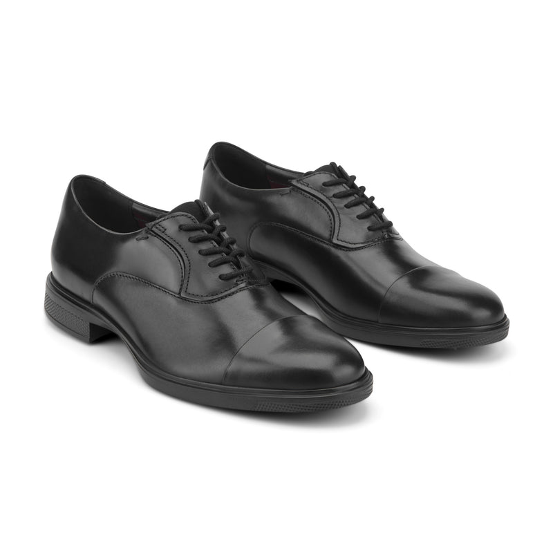 Men's Keefe Dress Cap Toe Lace-up Oxfords - Black Leather | Rockport Men's Keefe Dress Cap Toe Lace-up Oxfords - Black Leather | Rockport