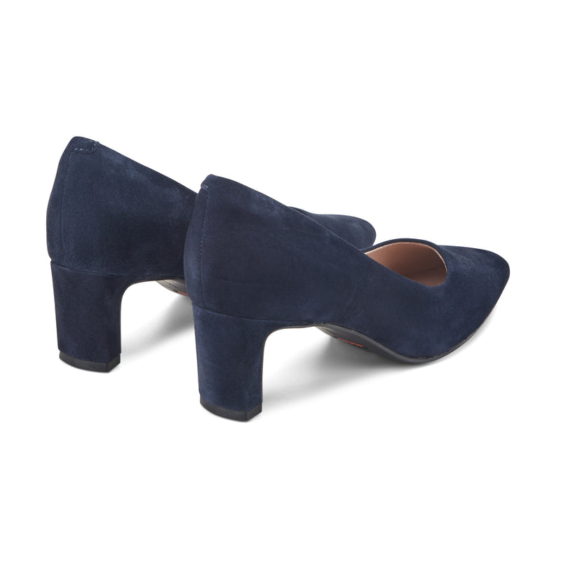 Women's Total Motion Merida Classic Dress Pumps - Dark Blue Suede | Rockport Women's Total Motion Merida Classic Dress Pumps - Dark Blue Suede | Rockport