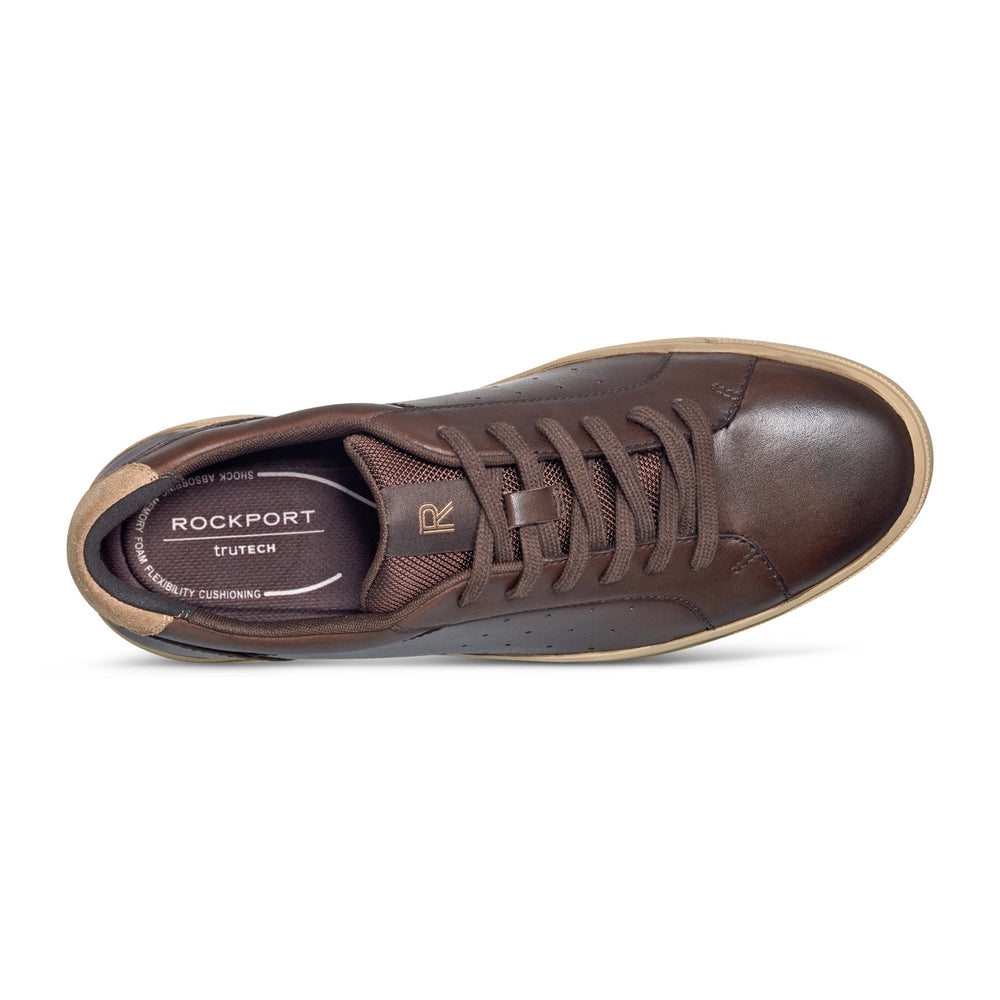 Men's Total Motion Tarquin Lace-up Casual Sneakers - Dark Brown | Rockport