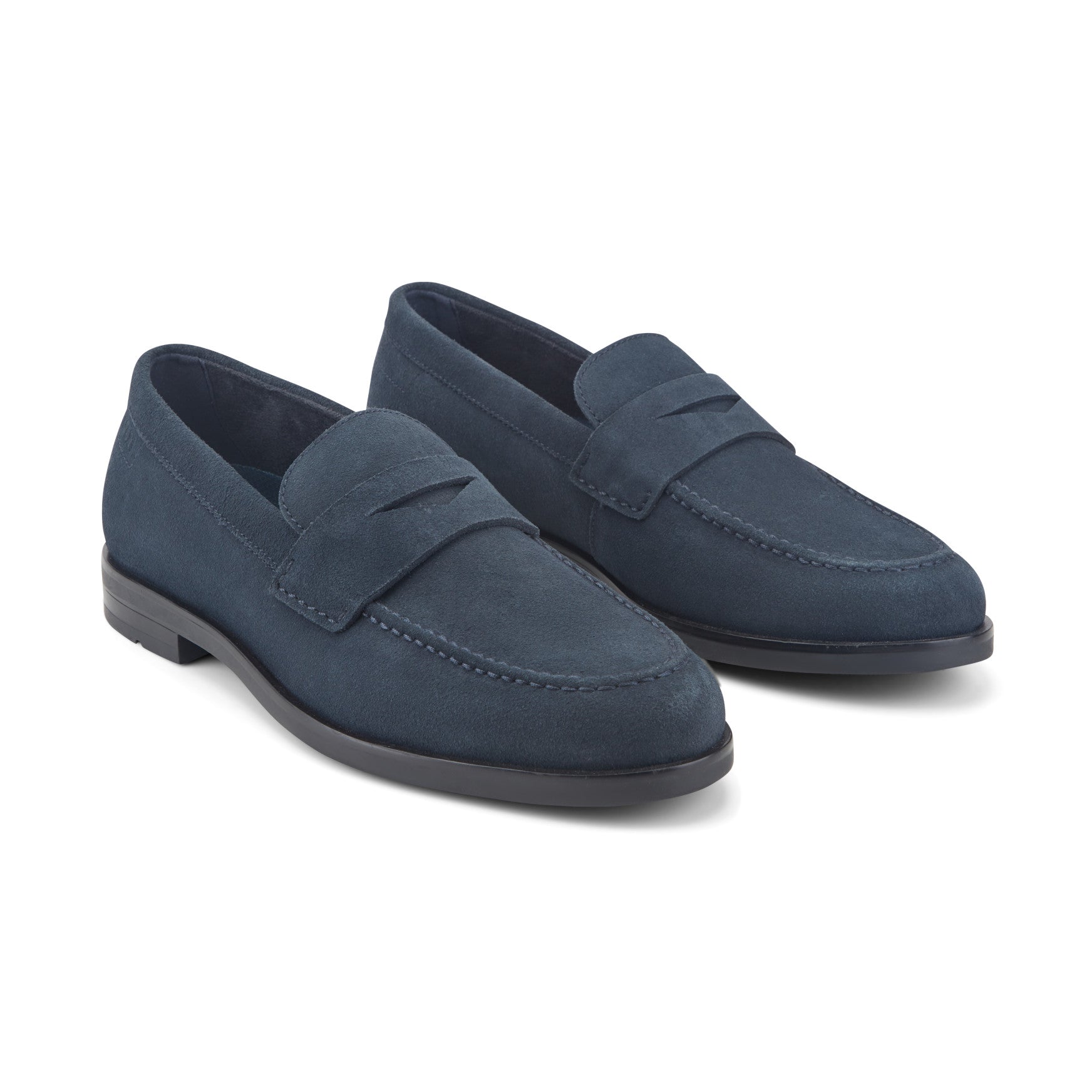 Men's Sutton Penny Loafers - Dark Blue Suede | Rockport Men's Sutton Penny Loafers - Dark Blue Suede | Rockport