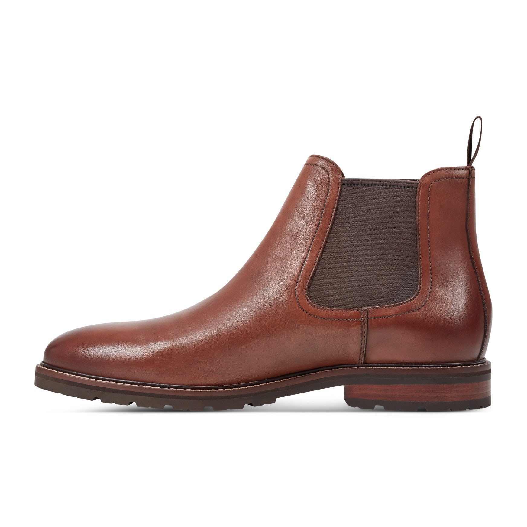 Men's Cassius Slip-on Almond Toe Boots - Dark Natural Leather Men's Cassius Slip-on Almond Toe Boots - Dark Natural Leather