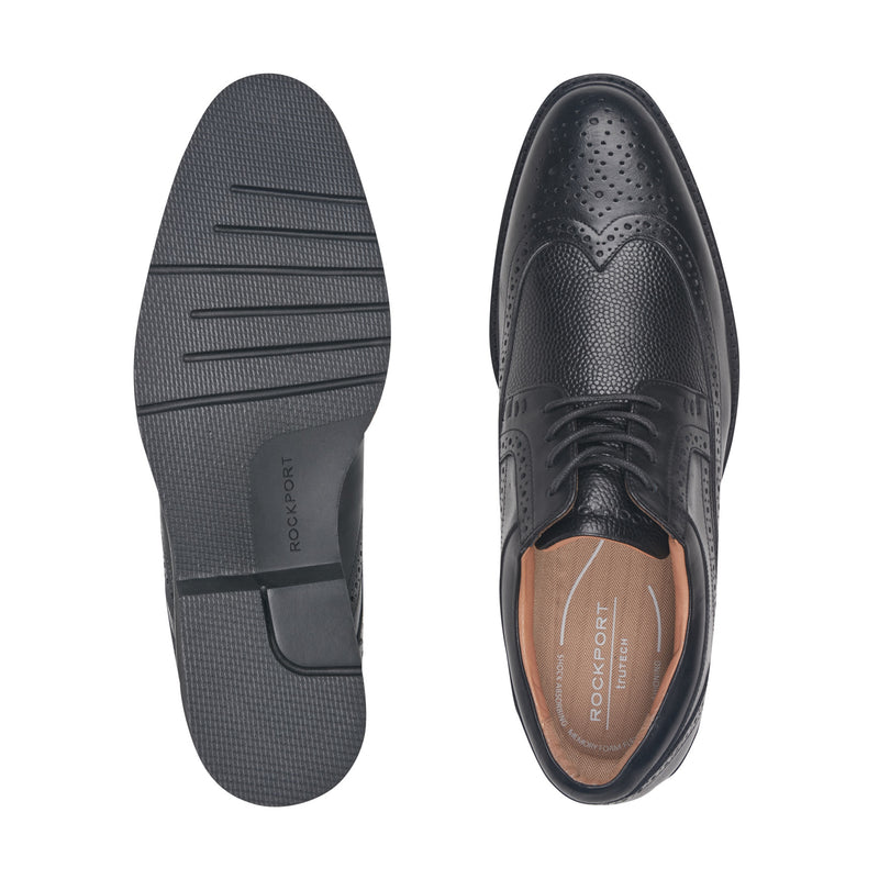 Men's Fallo Dress Lace-up Almond Toe Oxfords - Black Leather | Rockport Men's Fallo Dress Lace-up Almond Toe Oxfords - Black Leather | Rockport