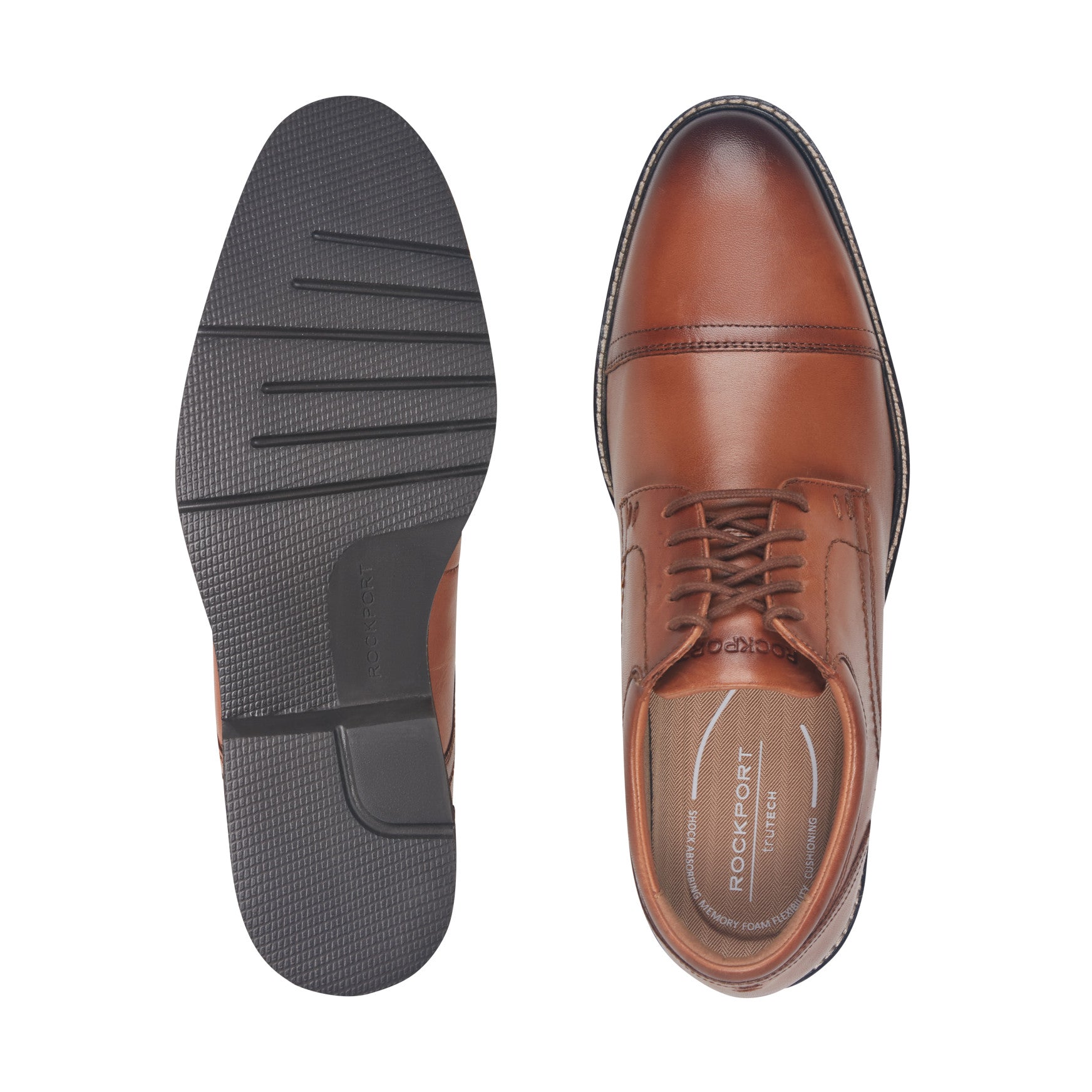 Men's Findlay Dress Lace-up Almond Toe Oxfords - Medium Natural Leather | Rockport Men's Findlay Dress Lace-up Almond Toe Oxfords - Medium Natural Leather | Rockport
