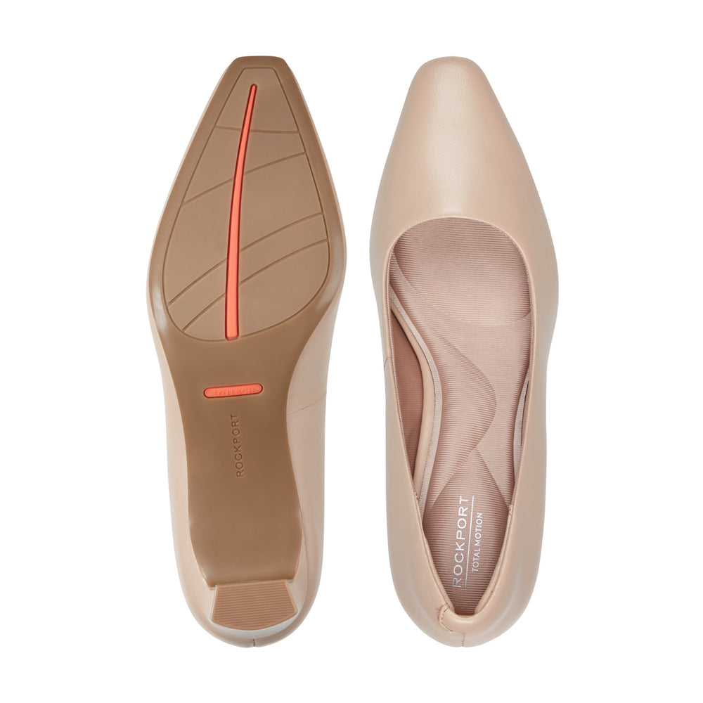 Women's Total Motion Merida Classic Dress Pumps - Light Natural Leather ...
