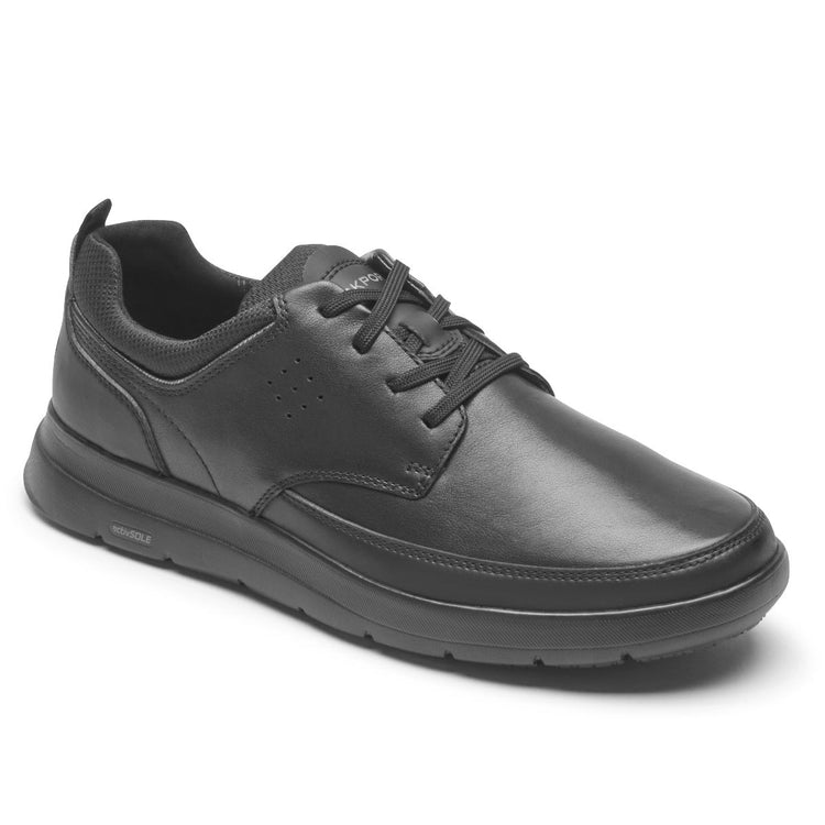 Men's TruFLEX Cayden Plain Sneaker (Black Leather) (BLACK LEATHER)