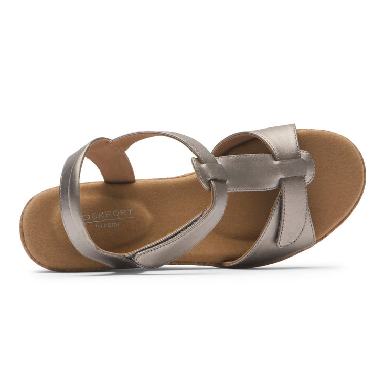 Women’s Blanca T-Strap Sandal (Taupe Metallic)